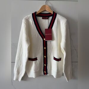 Gucci white Knit wool Cardigan Sweater
